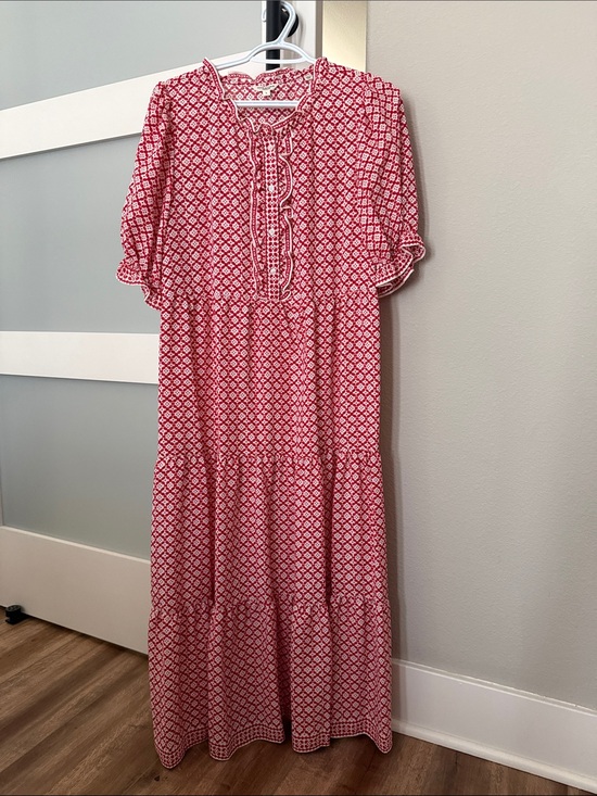 Max Studio Dresses & Skirts - Max Studio Women's Red Patterned Ruffle Maxi Dress